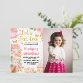 Tea Party Anniversaire Invitation avec jumelage Te (Debout devant)