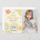 Tea Party Anniversaire Invitation avec photo (Devant / Derrière)