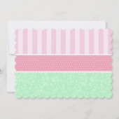 Tea Party Anniversaire Invitation / Fille / Turquo (Dos)