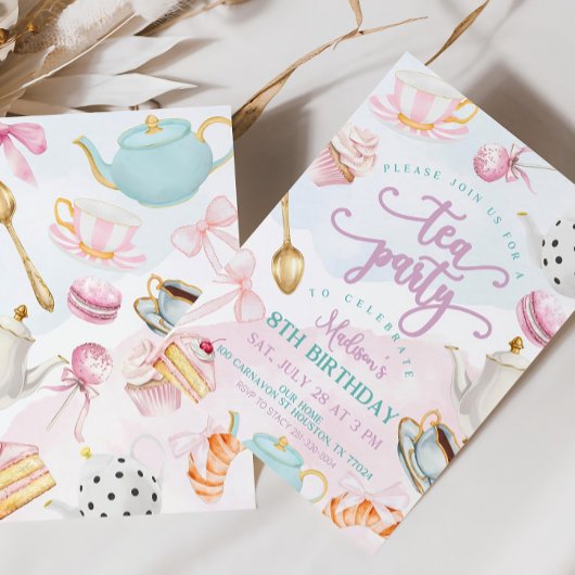 Tea Party Anniversaire Invitation, Invitation par
