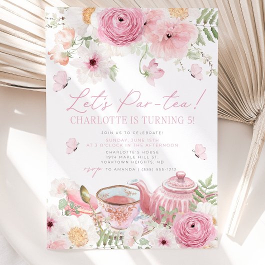 Tea Party Anniversaire Invitation Par tea Annivers