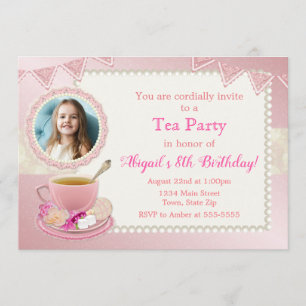 Tea Party Anniversaire Invitation Petite fille