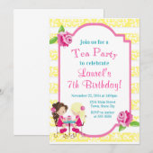 Tea Party Anniversaire Invitation Tea Party Invita (Devant / Derrière)