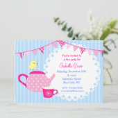 Tea Party Anniversaire Invitations (Debout devant)