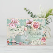 Tea Party Anniversaire Invitations (Debout devant)