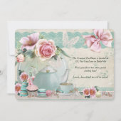 Tea Party Anniversaire Invitations (Dos)