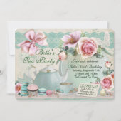 Tea Party Anniversaire Invitations (Devant)