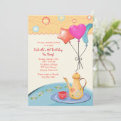 Tea Party Anniversaire Invitations (Debout devant)