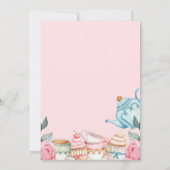 Tea Party Aquarelle Floral Baby shower Invitation (Dos)