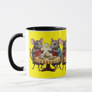 Tea Party avec souris illustrée sur Mug