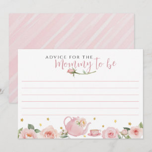 Tea Party Baby shower advies voor de mama te zijn Notitiekaartje
