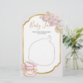  Tea Party Baby shower Baby Face Games (Staand voorkant)