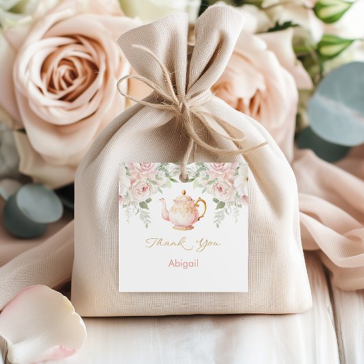 Tea Party Baby Shower Bedankjes Labels
