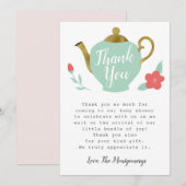 Tea Party Baby shower Bedankkaart (Voorkant / Achterkant)