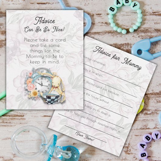 Tea Party Baby shower Cartes de conseil
