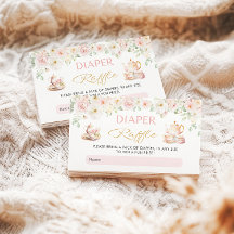 Tea Party Baby Shower Diaper Raffle Enclosure