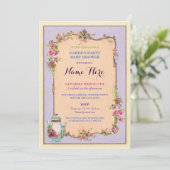 Tea Party Baby shower Garden Invitation théière (Debout devant)