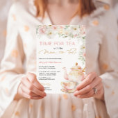 Tea Party Baby Shower Invitation Kaart