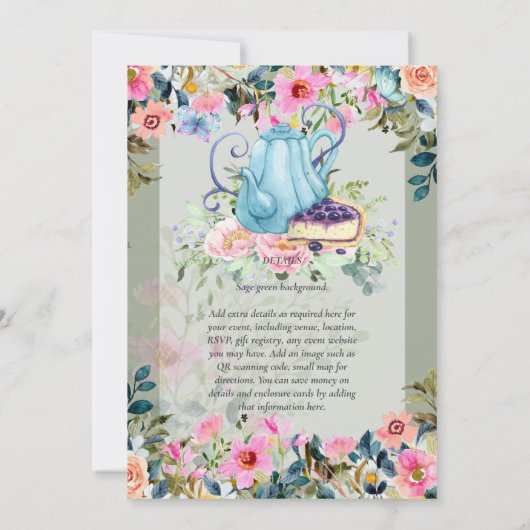 Tea Party Baby Shower Invitations (Dos)