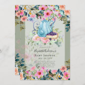 Tea Party Baby Shower Invitations (Devant / Derrière)