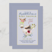 Tea Party Baby Shower Invitations Cute Tea Pot (Devant / Derrière)