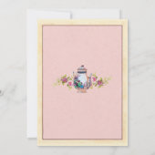 Tea Party Baby shower jardin théière Invitation (Dos)