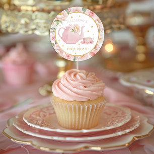 Tea Party Baby shower Ronde Sticker