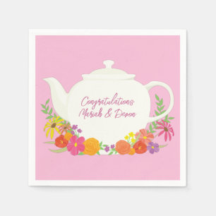 Tea Party Baby shower Teapot roze Girl Servet