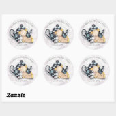 Tea Party Baby shower (Teddy Bear) Ronde Sticker (Vel)