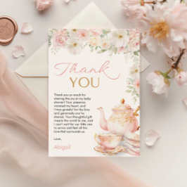 Tea Party Baby Shower Thank You Card Bedankkaart