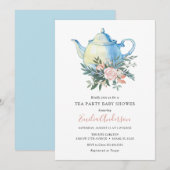 Tea Party Baby shower uitnodiging (Voorkant / Achterkant)