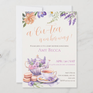 Tea Party Baby shower Uitnodiging | PAARSE