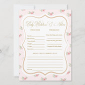 Tea Party Baby shower Voorspellingen Game Kaarten (Voorkant)