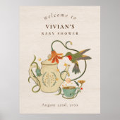 Tea Party Baby shower Welkom Poster (Voorkant)