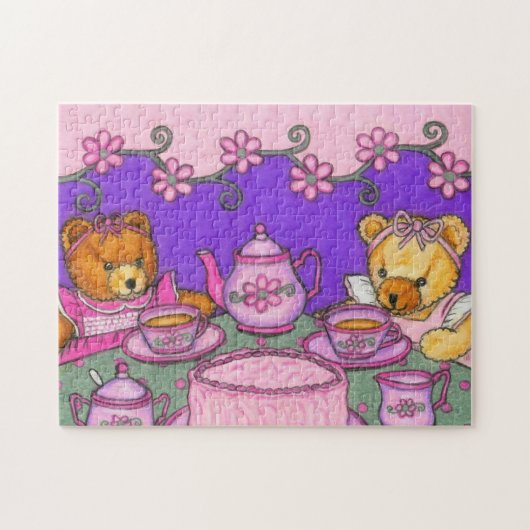 Tea Party Beren Puzzle Legpuzzel (Horizontaal)