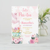 Tea Party Birthday Invitation (Debout devant)