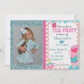 Tea Party Birthday Invitation Kaart (Voorkant)