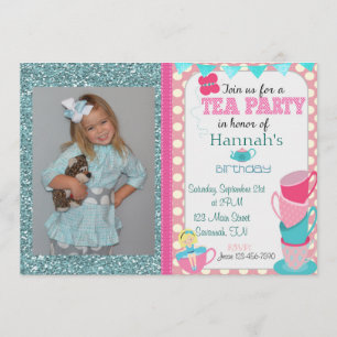 Tea Party Birthday Invitation Kaart