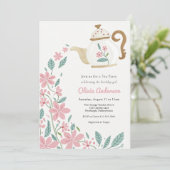 Tea Party Birthday Kaart (Staand voorkant)