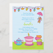 Tea Party Birthday Kaart (Voorkant / Achterkant)