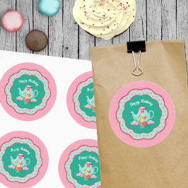 Tea Party Birthday Ronde Sticker