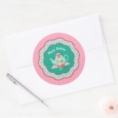 Tea Party Birthday Ronde Sticker (Envelop)