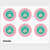 Tea Party Birthday Ronde Sticker (Vel)
