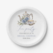 Tea Party Bloemen Vrijgezellenfeest Papieren Bordje (Voorkant)