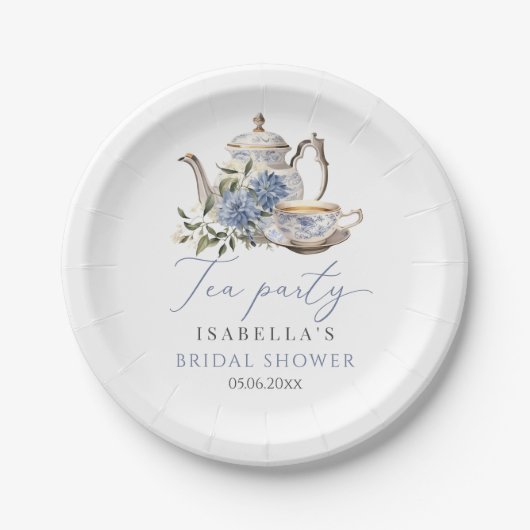 Tea Party Bloemen Vrijgezellenfeest Papieren Bordje (Voorkant)