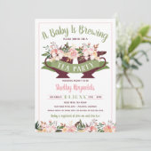 Tea Party Boho Baby shower Invitation (Debout devant)