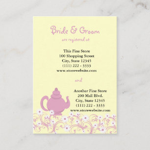 Tea Party Bridal Registry Kaart