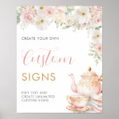 Tea Party Bridal Shower Custom Sign - 16x20 Poster (Voorkant)
