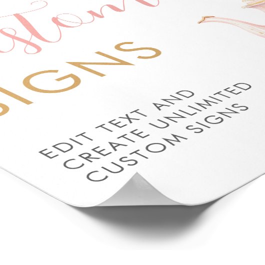 Tea Party Bridal Shower Custom Sign -  8x10 Poster (Hoek)