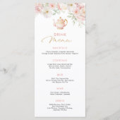 Tea Party Bridal Shower Drink Menu (Devant)